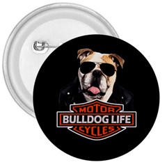 Bulldog Biker 3  Buttons by Valentinaart