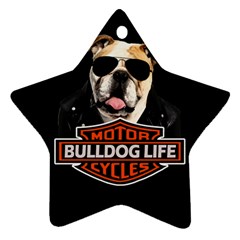 Bulldog Biker Ornament (star) by Valentinaart