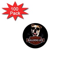 Bulldog Biker 1  Mini Buttons (100 Pack)  by Valentinaart