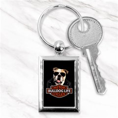 Bulldog Biker Key Chains (rectangle)  by Valentinaart