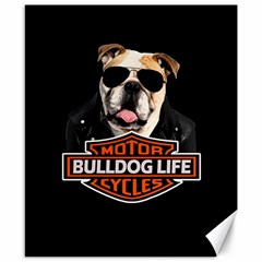 Bulldog Biker Canvas 8  X 10  by Valentinaart