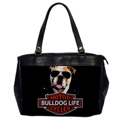 Bulldog Biker Office Handbags by Valentinaart