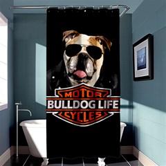 Bulldog Biker Shower Curtain 36  X 72  (stall)  by Valentinaart