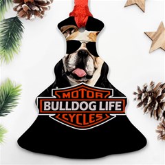 Bulldog Biker Ornament (christmas Tree)  by Valentinaart