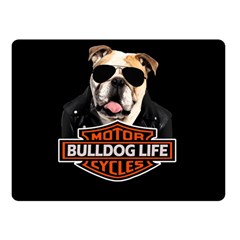 Bulldog Biker Double Sided Fleece Blanket (small)  by Valentinaart