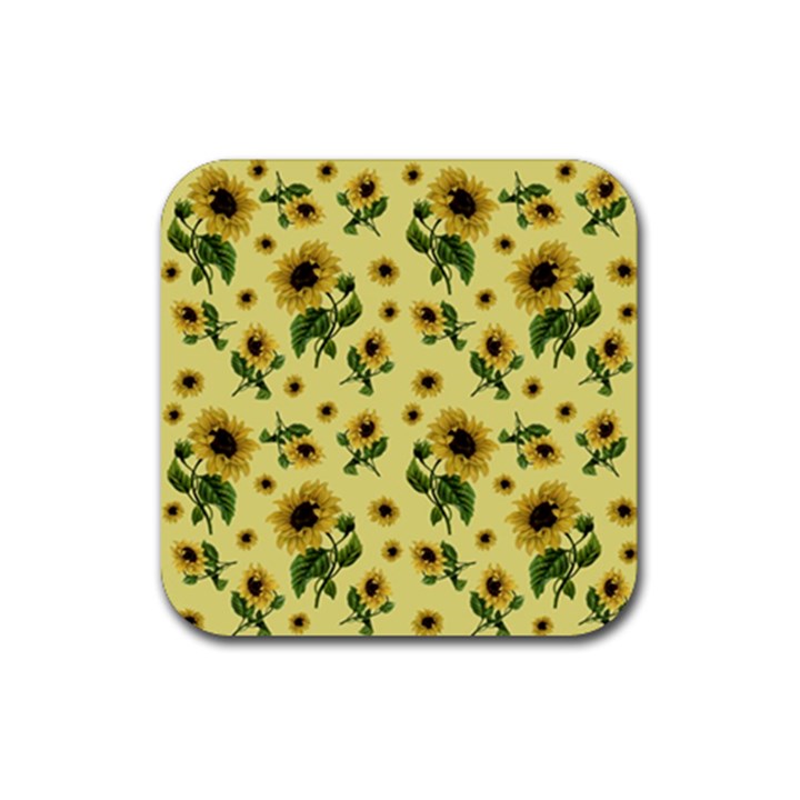 Sunflowers pattern Rubber Coaster (Square) 