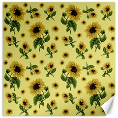 Sunflowers Pattern Canvas 16  X 16   by Valentinaart