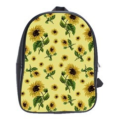 Sunflowers Pattern School Bag (xl) by Valentinaart