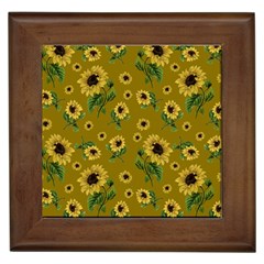 Sunflowers Pattern Framed Tiles by Valentinaart