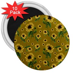 Sunflowers Pattern 3  Magnets (10 Pack)  by Valentinaart