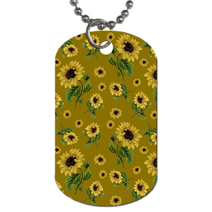 Sunflowers pattern Dog Tag (Two Sides)