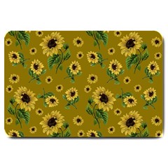 Sunflowers Pattern Large Doormat  by Valentinaart