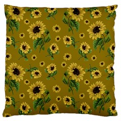 Sunflowers Pattern Large Cushion Case (two Sides) by Valentinaart