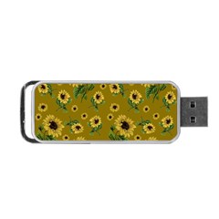 Sunflowers Pattern Portable Usb Flash (two Sides) by Valentinaart