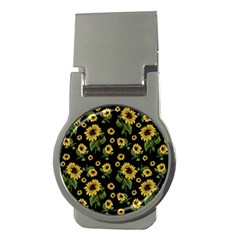 Sunflowers Pattern Money Clips (round)  by Valentinaart