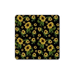 Sunflowers Pattern Square Magnet