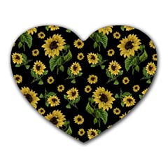 Sunflowers Pattern Heart Mousepads by Valentinaart