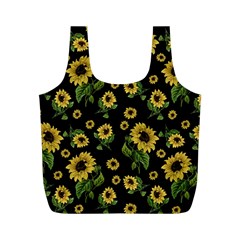 Sunflowers Pattern Full Print Recycle Bags (m)  by Valentinaart