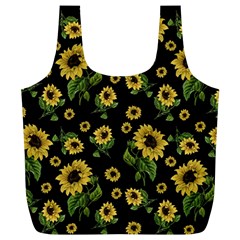 Sunflowers Pattern Full Print Recycle Bags (l)  by Valentinaart