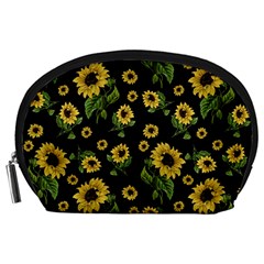 Sunflowers Pattern Accessory Pouches (large)  by Valentinaart