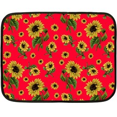 Sunflowers Pattern Fleece Blanket (mini) by Valentinaart