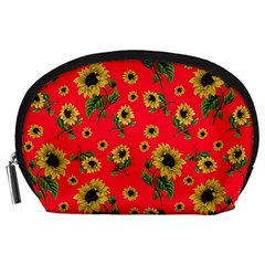 Sunflowers Pattern Accessory Pouches (large)  by Valentinaart