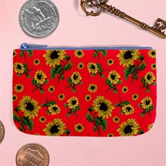 Sunflowers Pattern Large Coin Purse by Valentinaart