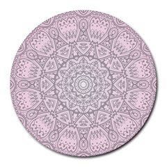 Pink Mandala art  Round Mousepads