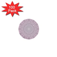 Pink Mandala art  1  Mini Buttons (100 pack) 