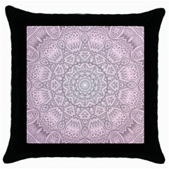 Pink Mandala art  Throw Pillow Case (Black)