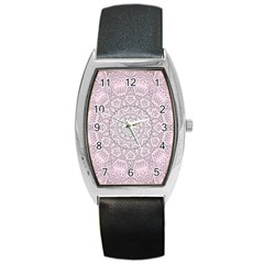 Pink Mandala art  Barrel Style Metal Watch