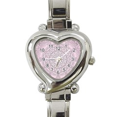 Pink Mandala art  Heart Italian Charm Watch