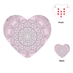 Pink Mandala art  Playing Cards (Heart) 