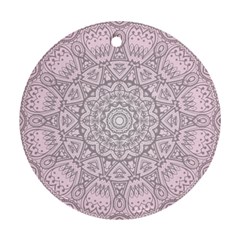 Pink Mandala art  Round Ornament (Two Sides)