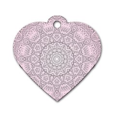 Pink Mandala art  Dog Tag Heart (One Side)