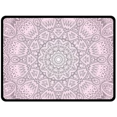 Pink Mandala art  Fleece Blanket (Large) 