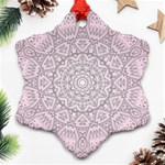 Pink Mandala art  Snowflake Ornament (Two Sides) Front