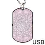 Pink Mandala art  Dog Tag USB Flash (One Side) Front