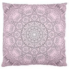 Pink Mandala Art  Large Cushion Case (two Sides) by paulaoliveiradesign