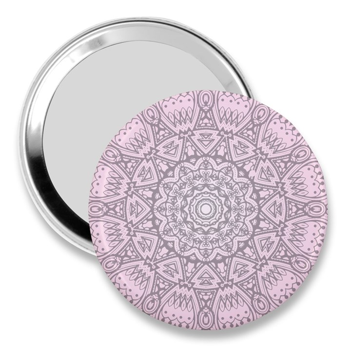 Pink Mandala art  3  Handbag Mirrors