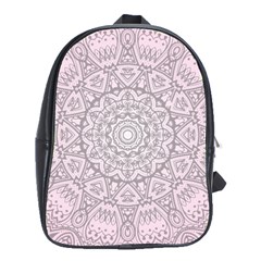 Pink Mandala Art  School Bag (xl) by paulaoliveiradesign