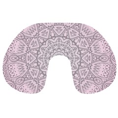 Pink Mandala Art  Travel Neck Pillows by paulaoliveiradesign