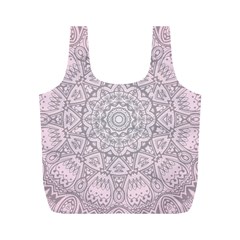 Pink Mandala Art  Full Print Recycle Bags (m)  by paulaoliveiradesign