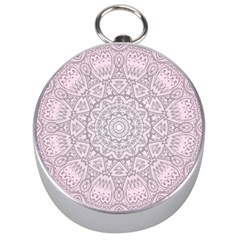 Pink Mandala Art  Silver Compasses by paulaoliveiradesign