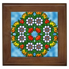 Cute Floral Mandala  Framed Tiles by paulaoliveiradesign