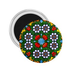 Cute Floral Mandala  2 25  Magnets by paulaoliveiradesign