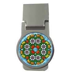 Cute Floral Mandala  Money Clips (round)  by paulaoliveiradesign