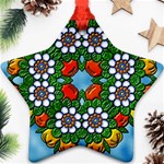 Cute Floral Mandala  Star Ornament (Two Sides) Front