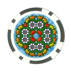 Cute Floral Mandala  Poker Chip Card Guard by paulaoliveiradesign