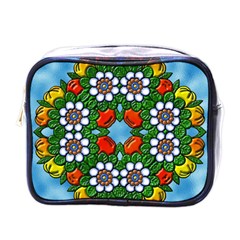 Cute Floral Mandala  Mini Toiletries Bags by paulaoliveiradesign